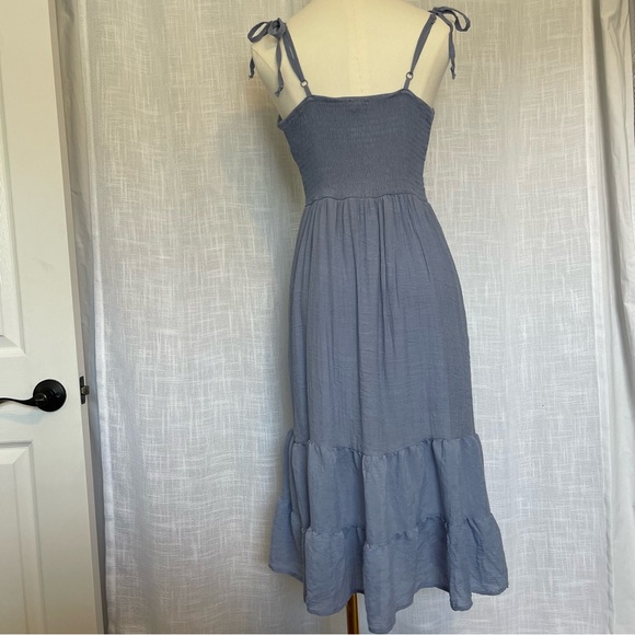 Lily Rose Small Coquette Cottagecore Tiered Fairy Dainty Light Blue Midi Dress - Picture 10 of 16